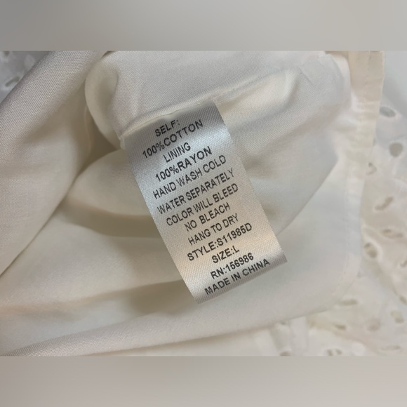 NWT Idem Ditto white Eyelit dress size large open back wedding summer (bin T) - Picture 14 of 14